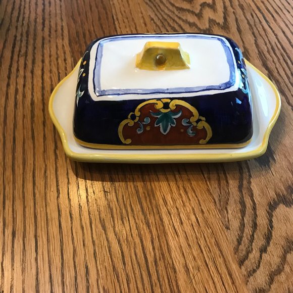 Franco Mari Dining Deruta Hand Painted Italian Butter Dish Poshmark